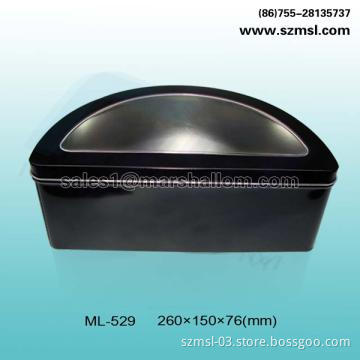 tin box with clear window, metal box, gift box, chocolate box